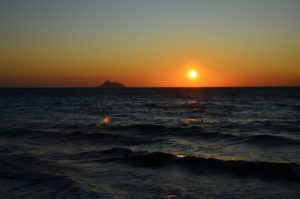 Sonnenuntergang überm Meer auf Kreta